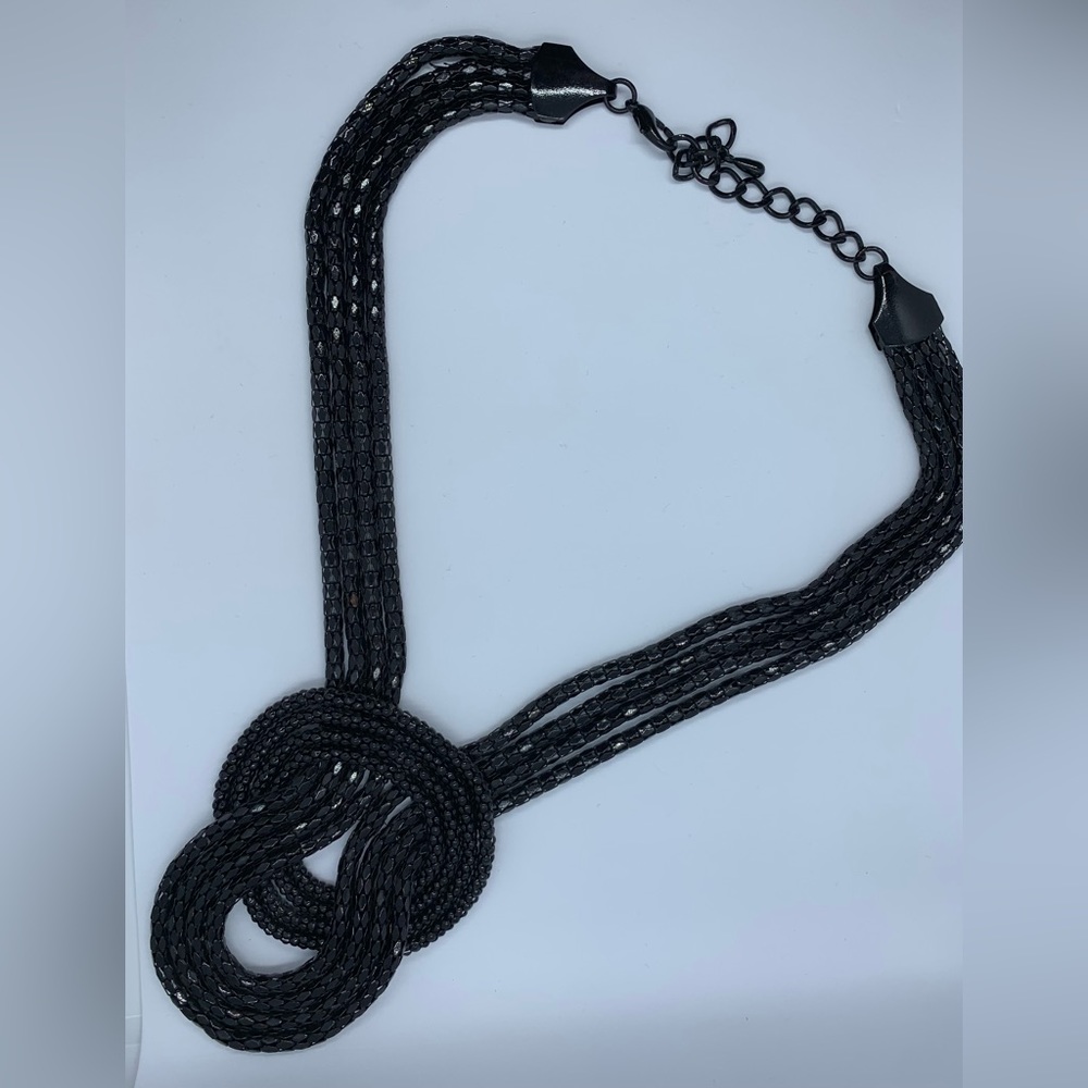 Black Multi Strand Loop Fashion Jewellery Necklace